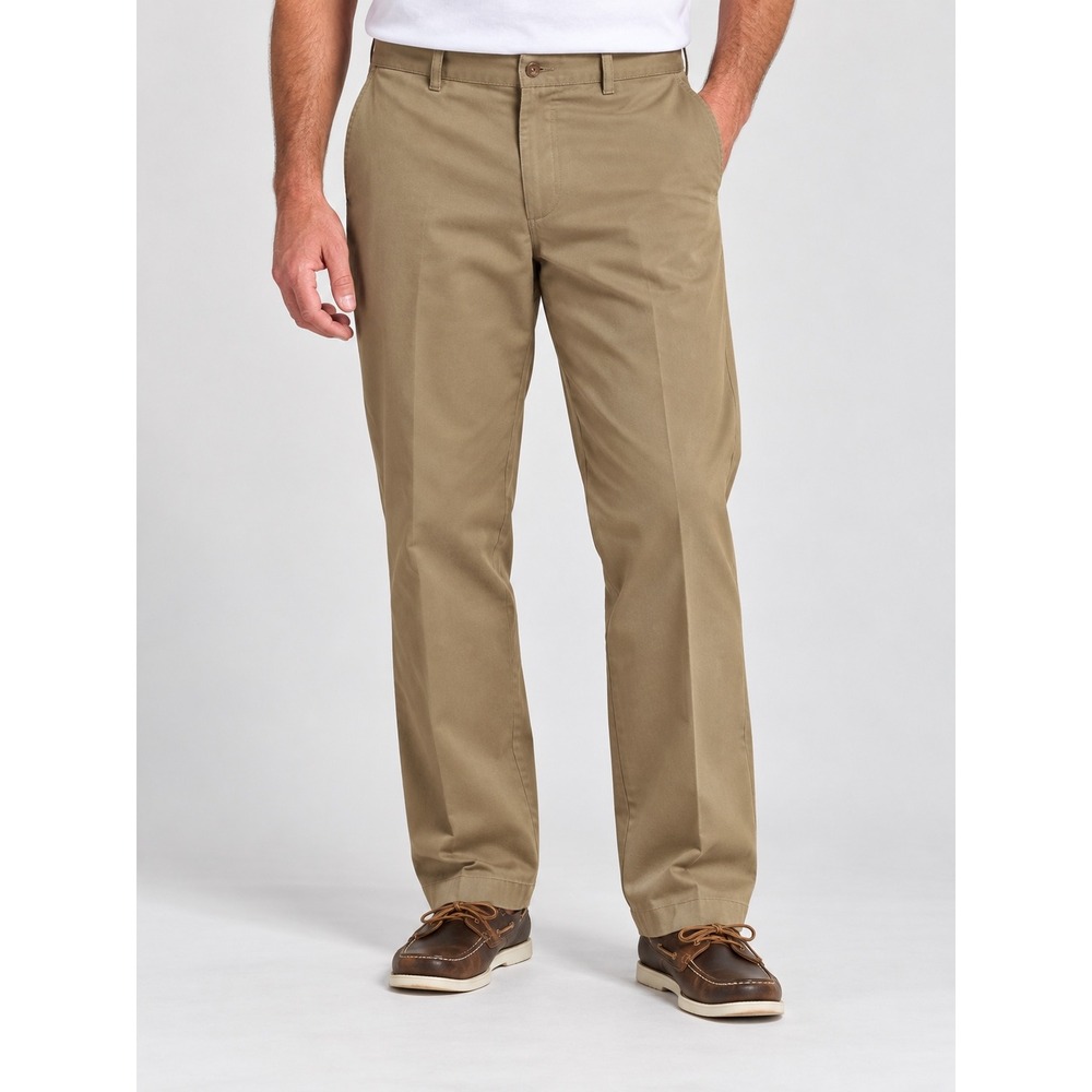 LL Bean Classic Fit Chino Pants Mens 34x29 Khaki Tan Cotton Twill Flat Front